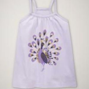 Baby Gap soft purple top with peacock print.